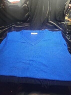 H2H Sweater Vest Mens 2XL Blue Lightweight Knit V-Neck 100% Acrylic